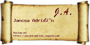 Jancsa Adrián névjegykártya